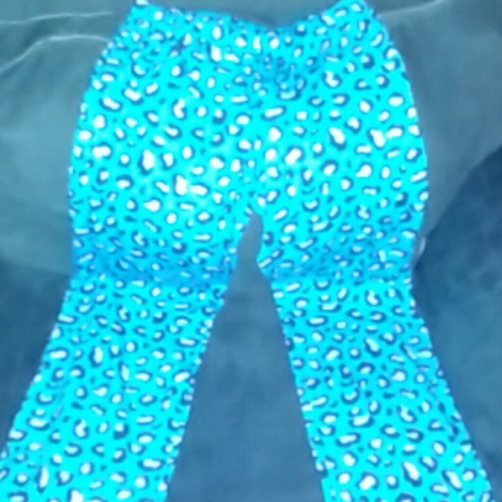 Leopard spotted pajamas blue white black